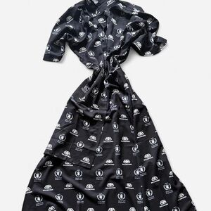 Black Logo Print shirt dress